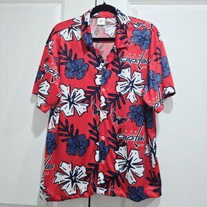 Washington Capitals - XL Hawaiian Shirt Idegy NHL Beach Cruise Red Blue